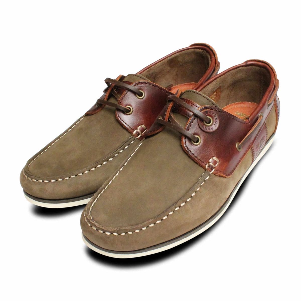 Barbour Capstan Boat Shoes in Olive 