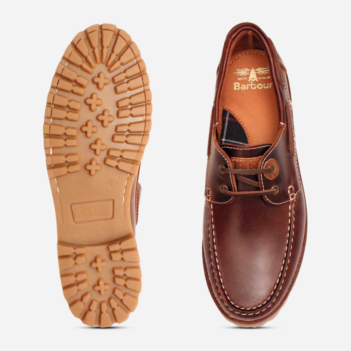 barbour boat shoes brown