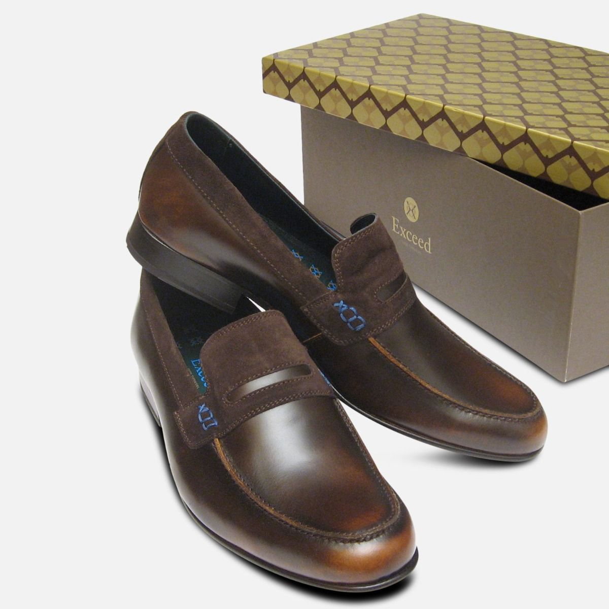 Vanquish Designer Loafers in Antique Brown by Exceed Shoes