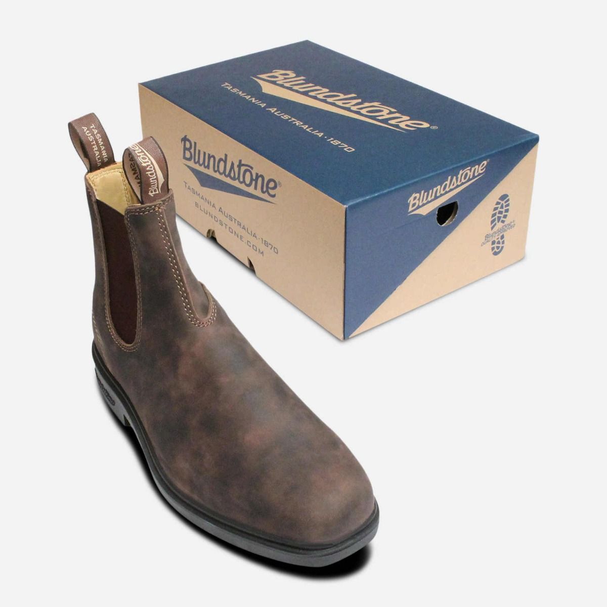 Ladies Blundstone 1306 Rustic Brown Slip On Chelsea Boots 5596