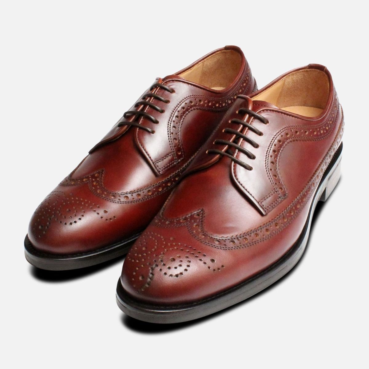 Rich Brown Longwing Brogues by John White Shoes