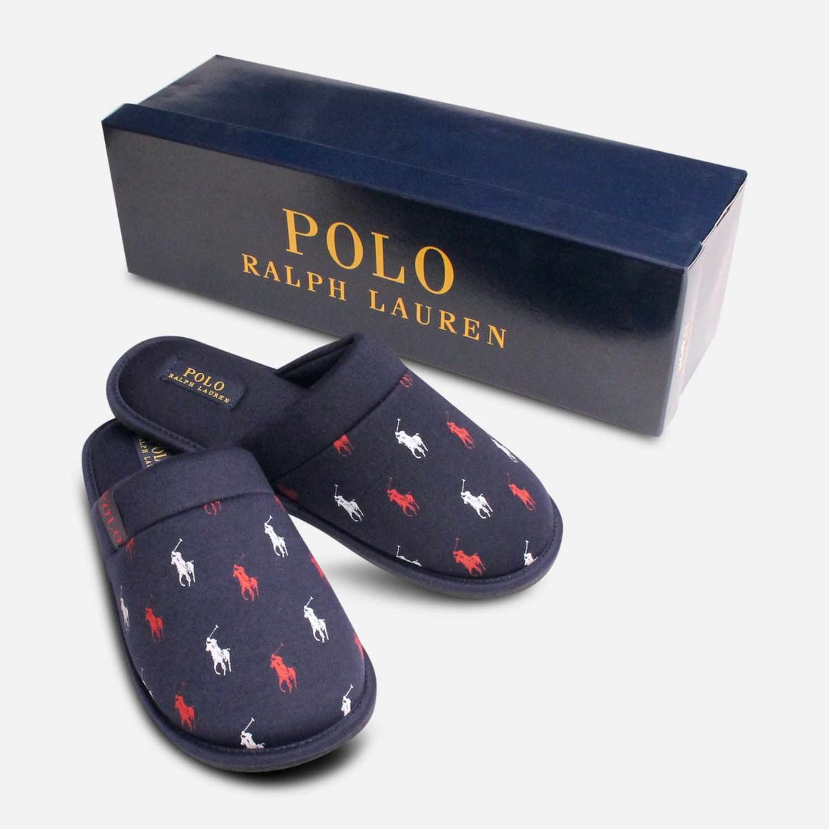 Ralph Lauren Polo Designer Navy Blue Summit Slippers