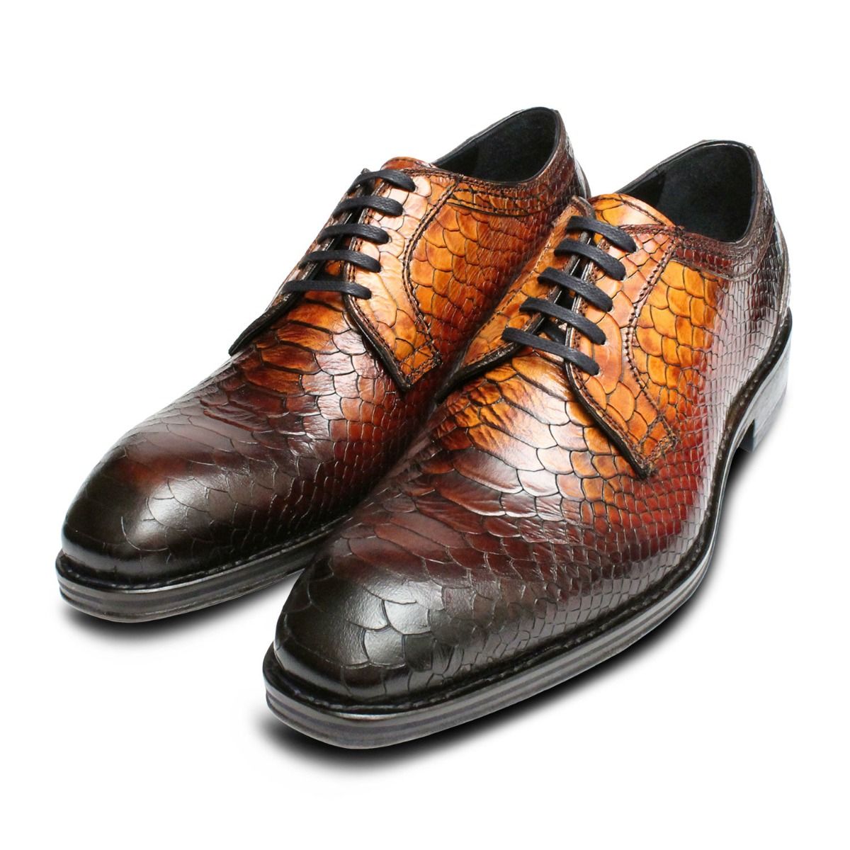 Luxury Brown Italian Snakeskin Shoes