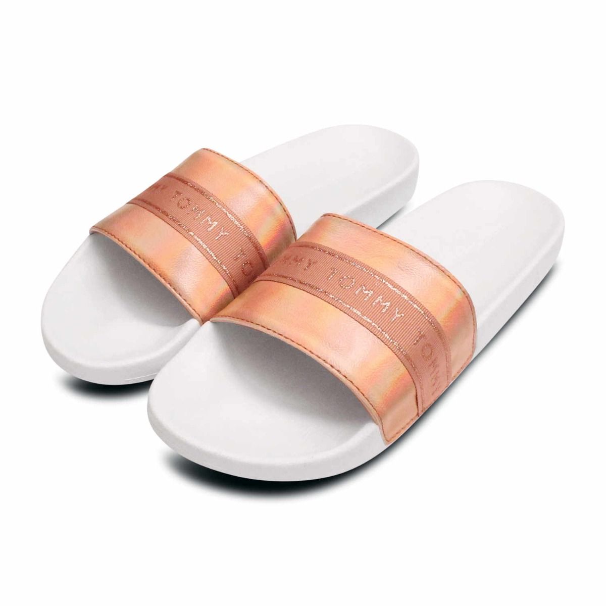 tommy hilfiger sliders rose gold