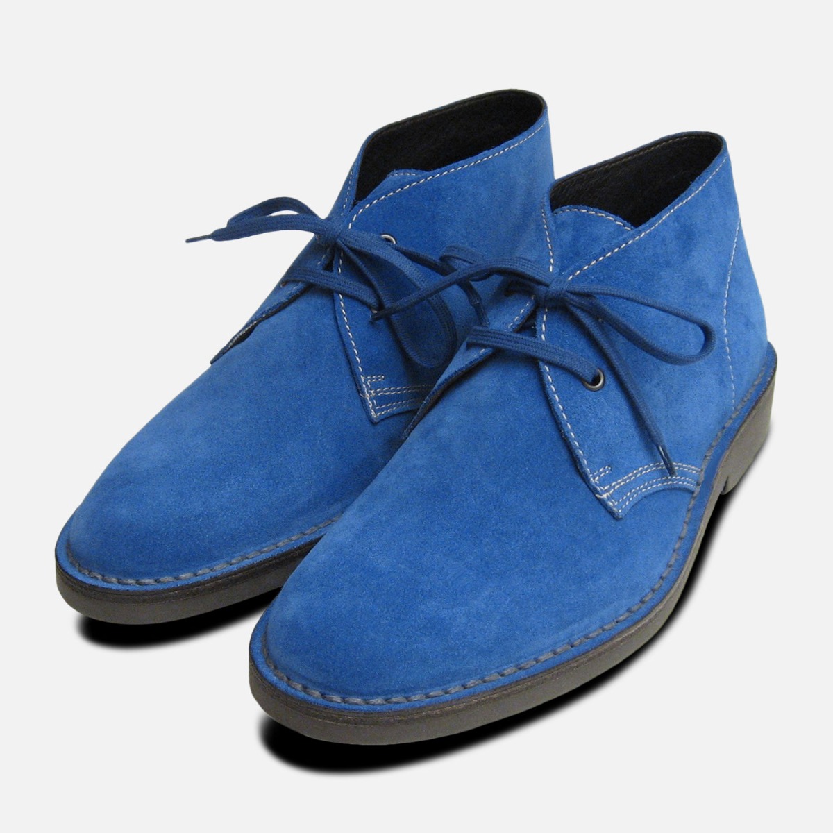 Blue Suede Prince Harry Desert Boots Mens | eBay