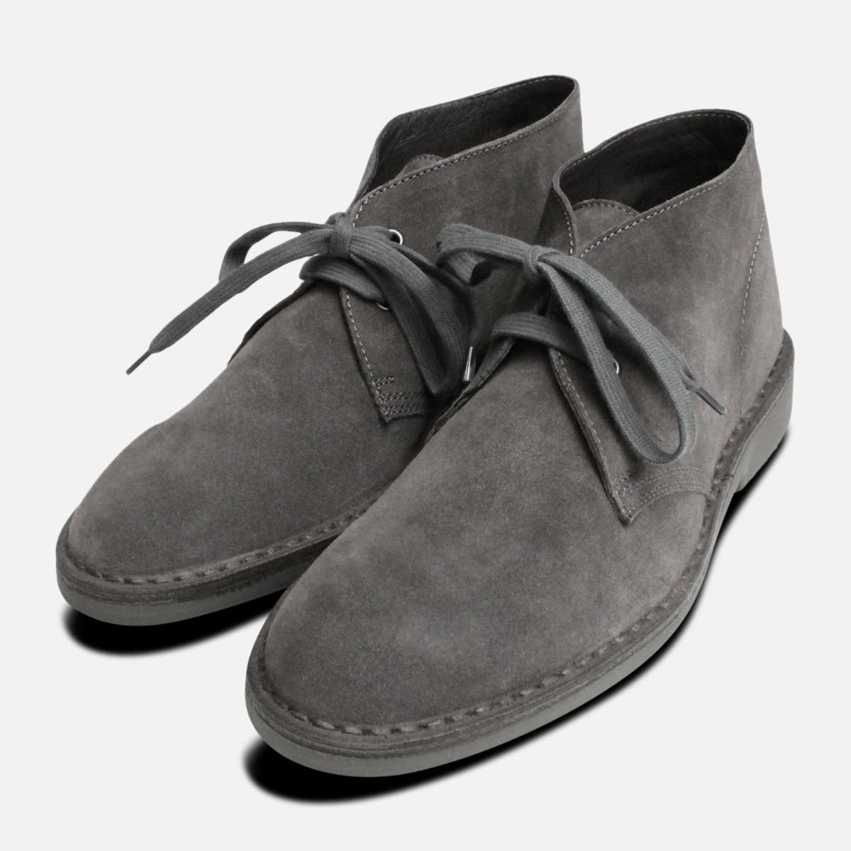 Dark Grey Suede Italian Mens Desert Boots | eBay