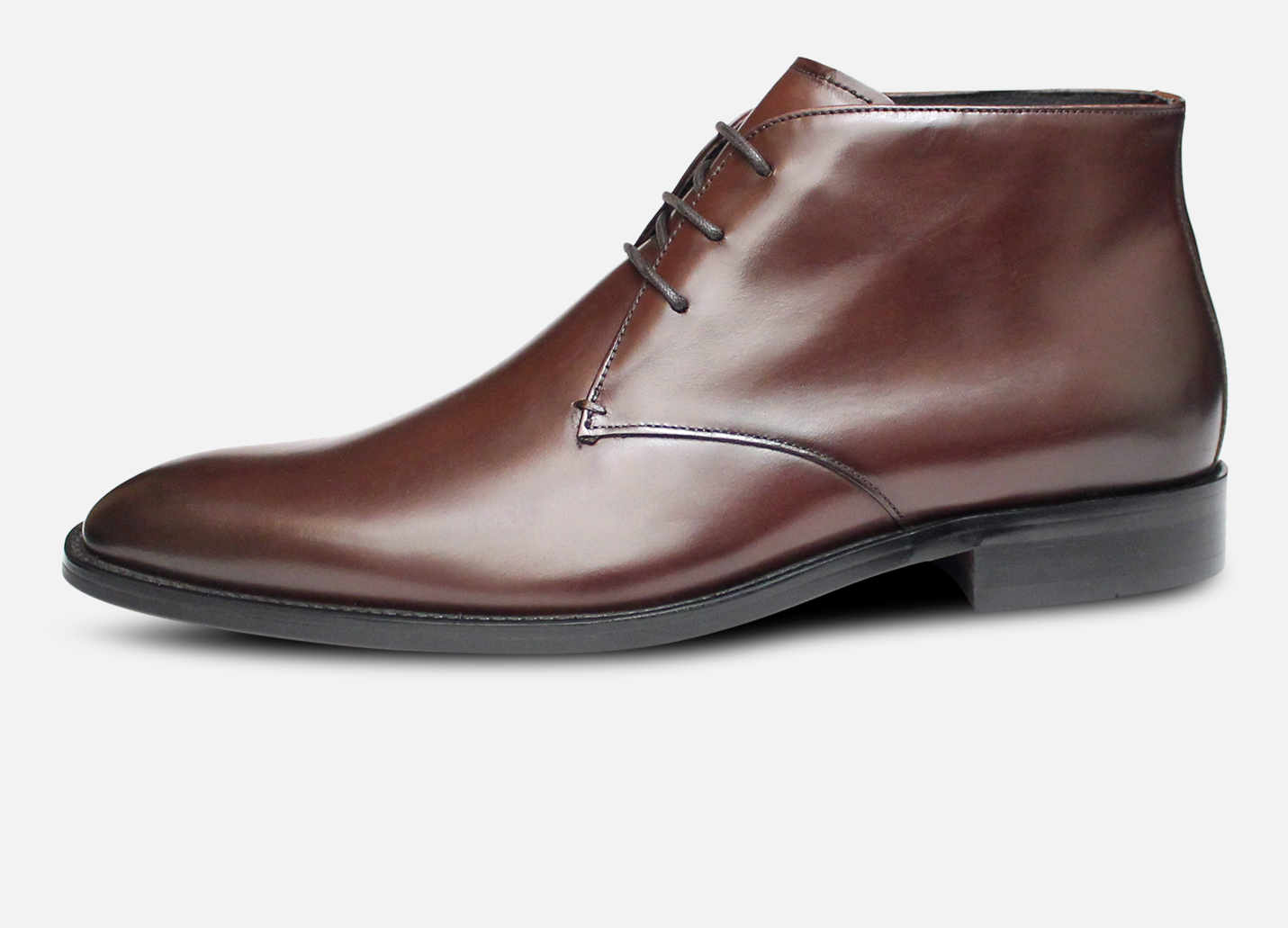 John White Mens Formal Brown Polished Ankle Boots