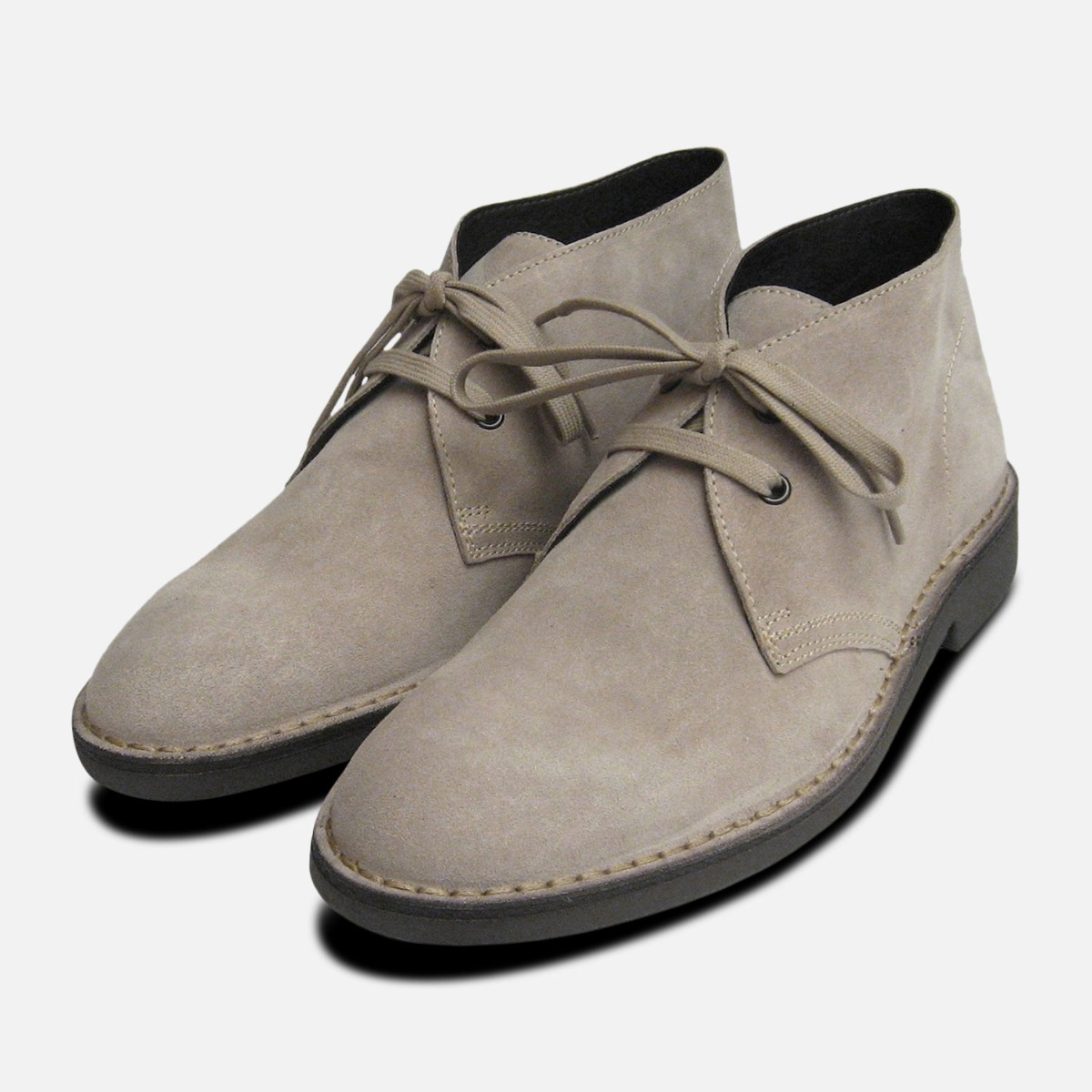 Stone Suede Mens Designer Italian Desert Boots | eBay