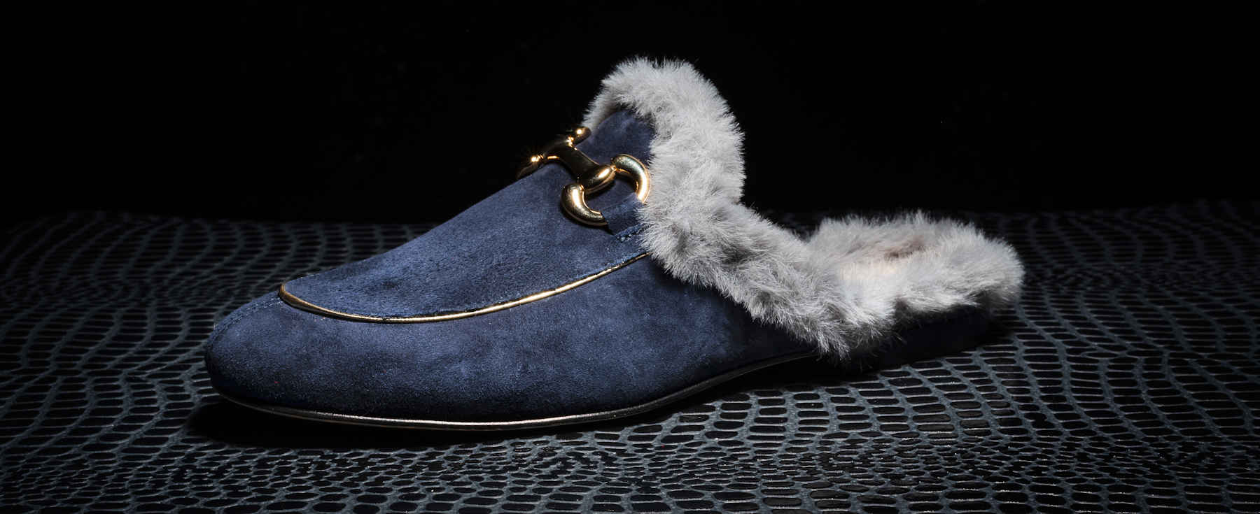 fur backless loafers womens