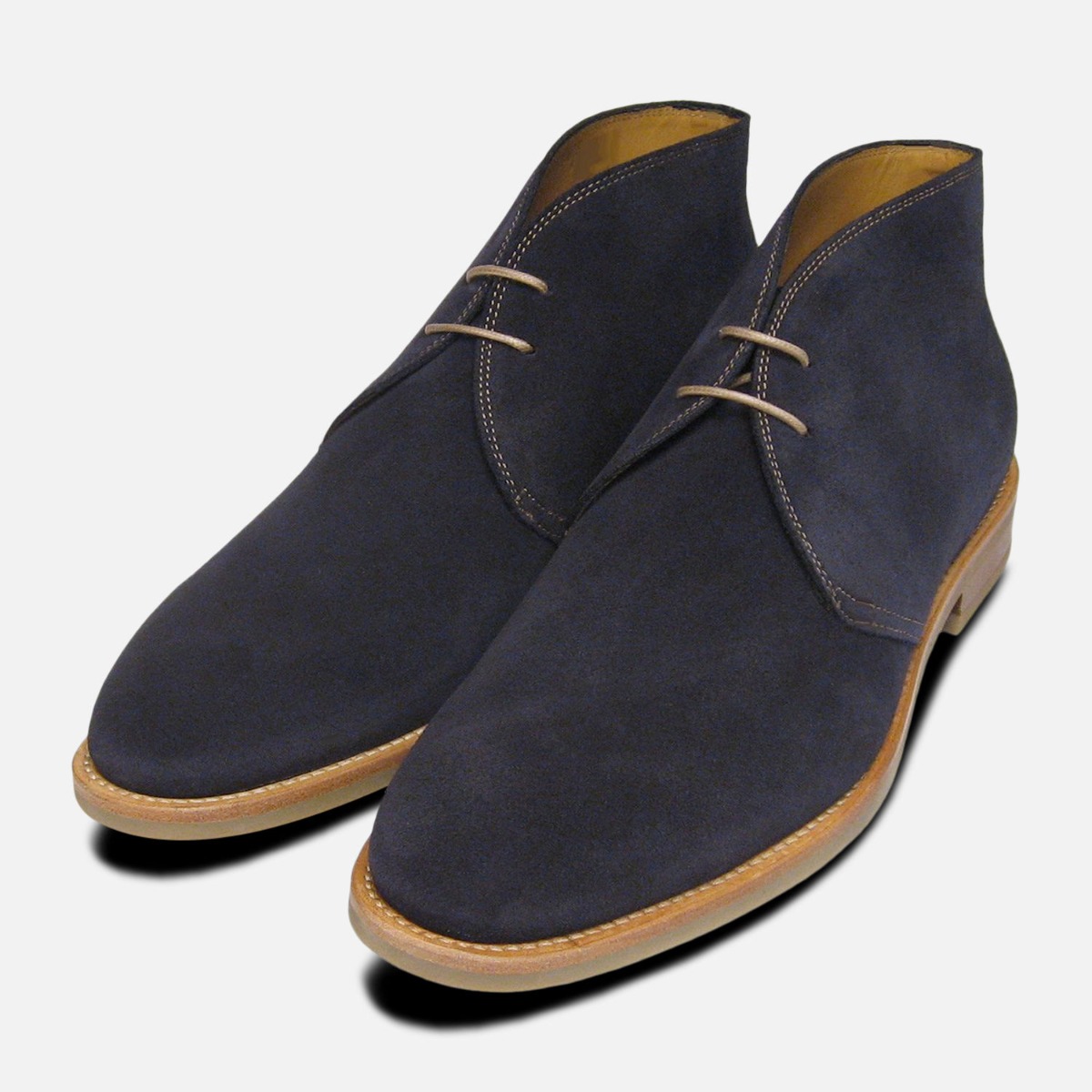 mens navy blue suede boots