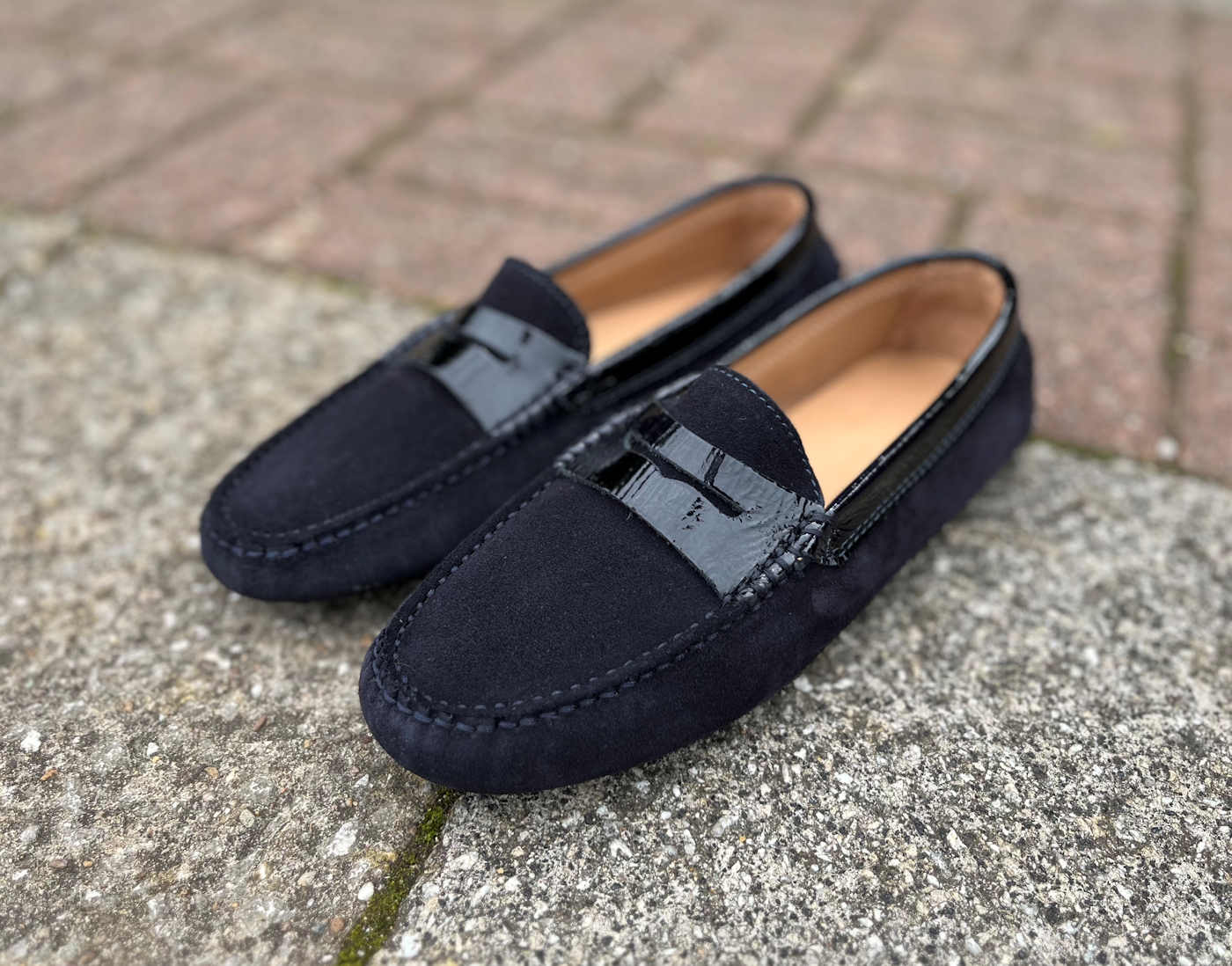 Navy driving hot sale moccasins