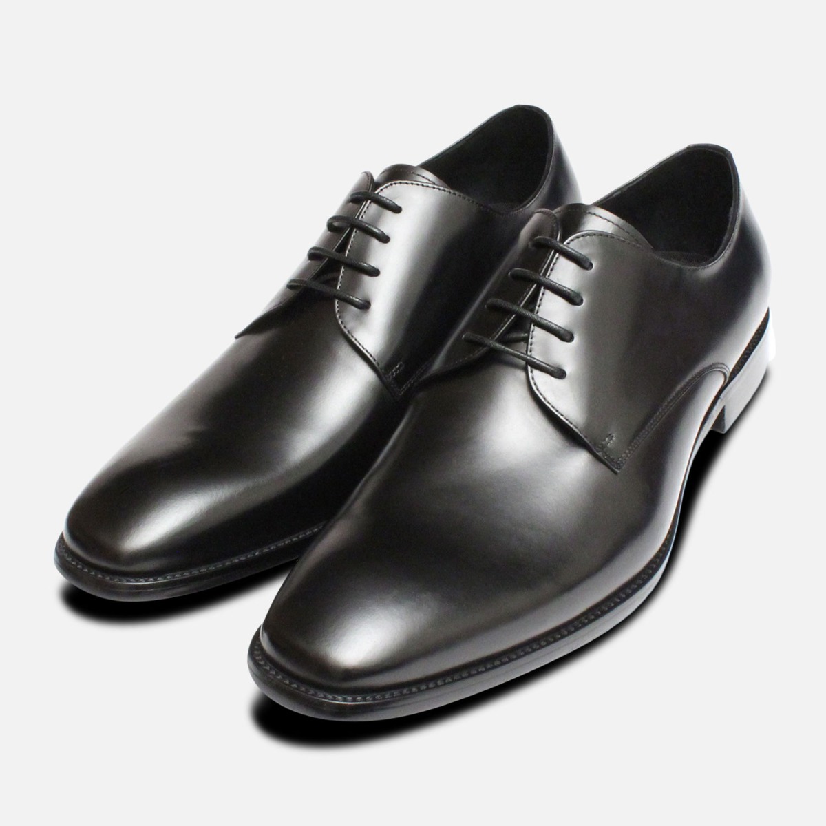 MENS ZASEL BLACK LEATHER DRESS LACE UP LACES WORK FORMAL WEDDING CASUAL SHOES 