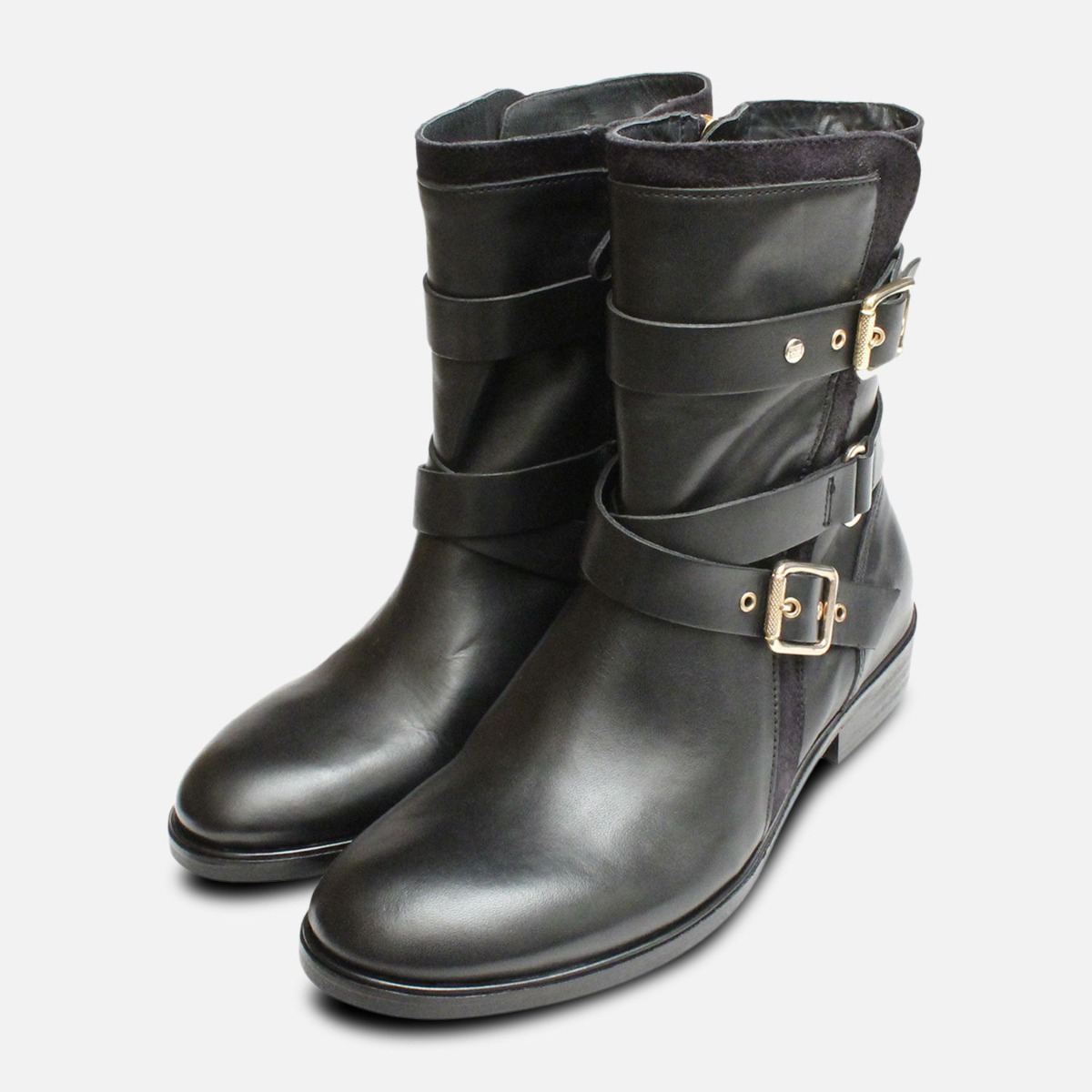 tommy black boots