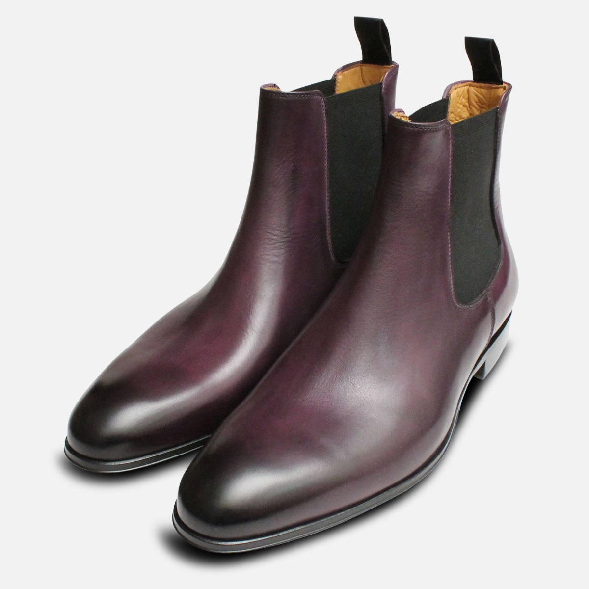 Purple Aubergine Chelsea Boots for Men | eBay