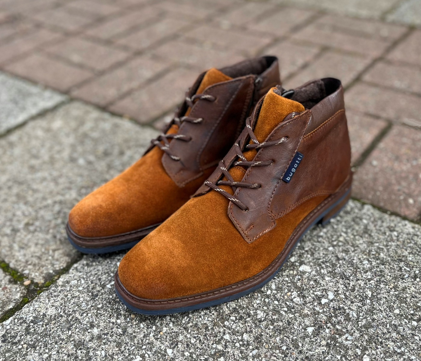 Snuff Suede Bugatti Mens Designer Zip Chukka Boots