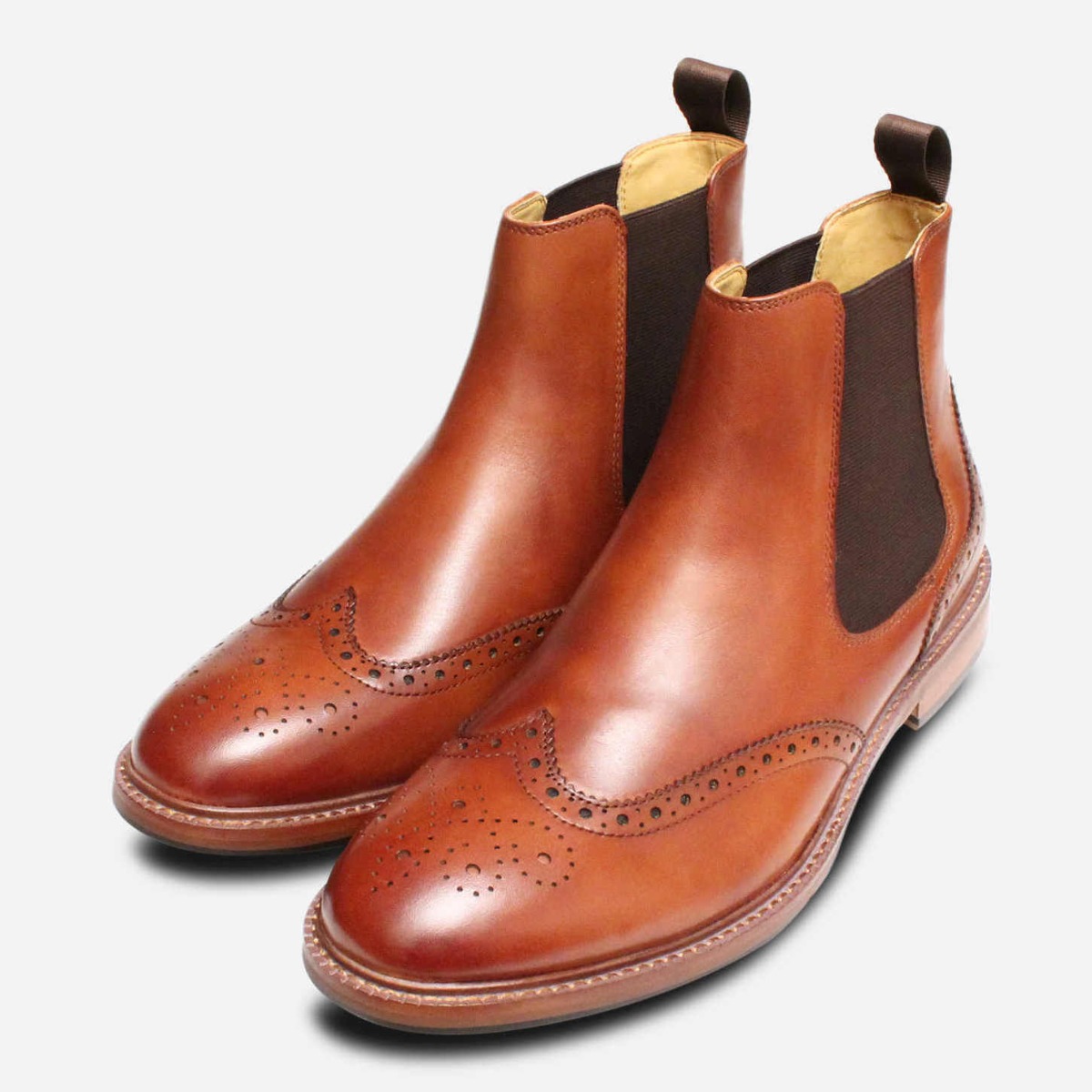 Steptronic Buckingham 2 Country Brogue Boots in Cognac | eBay
