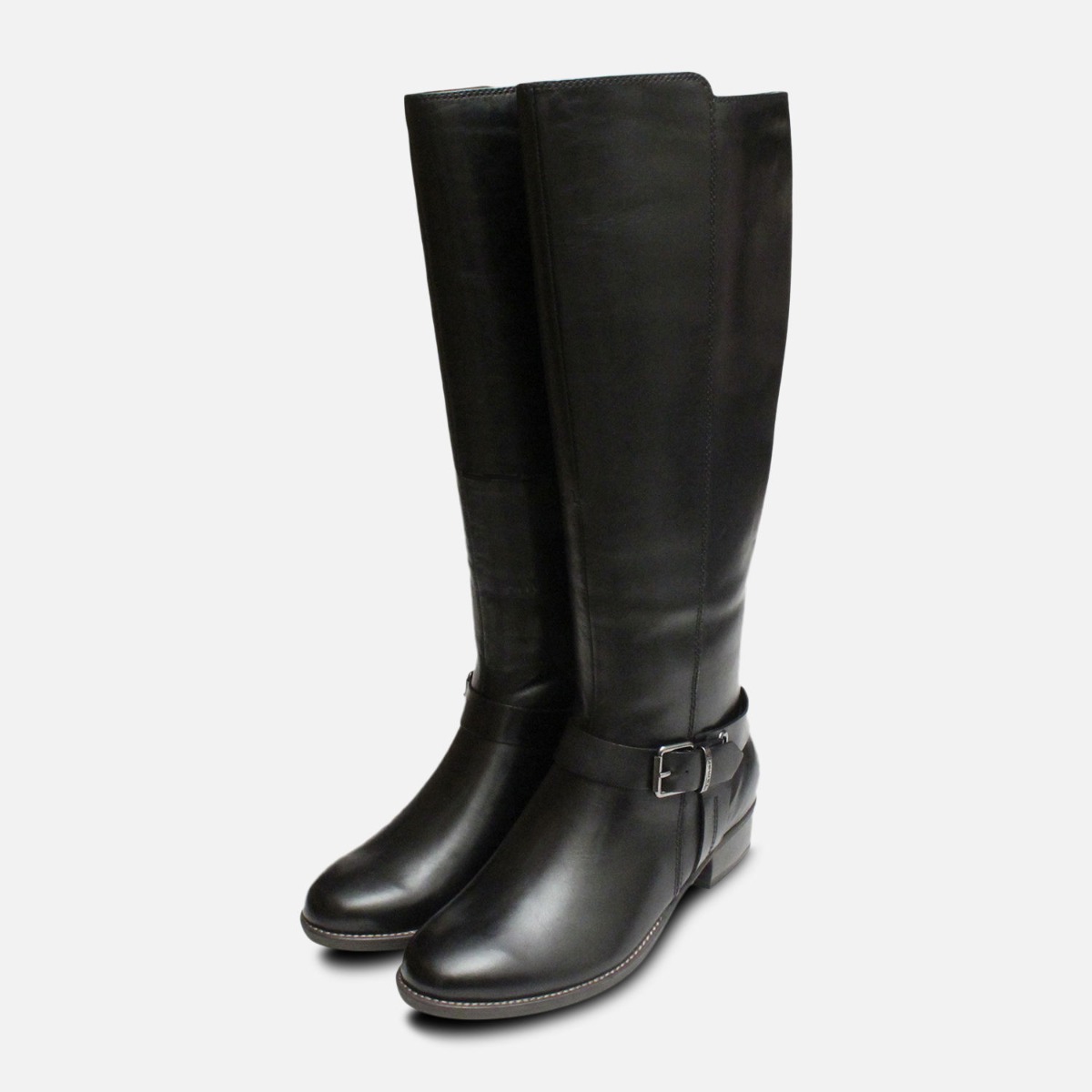 designer black leather boots