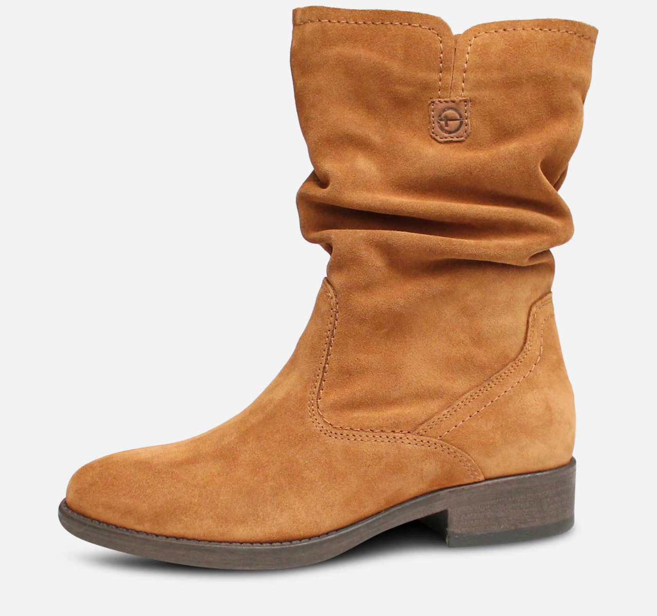 Tamaris Ruched Boots in Cognac