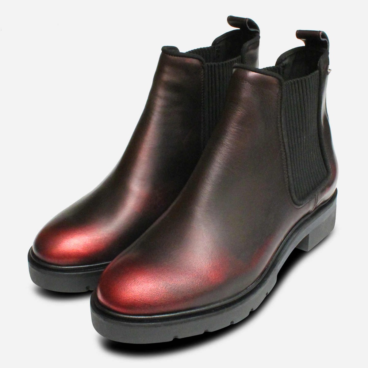Dark Metallic Red Leather Tommy 