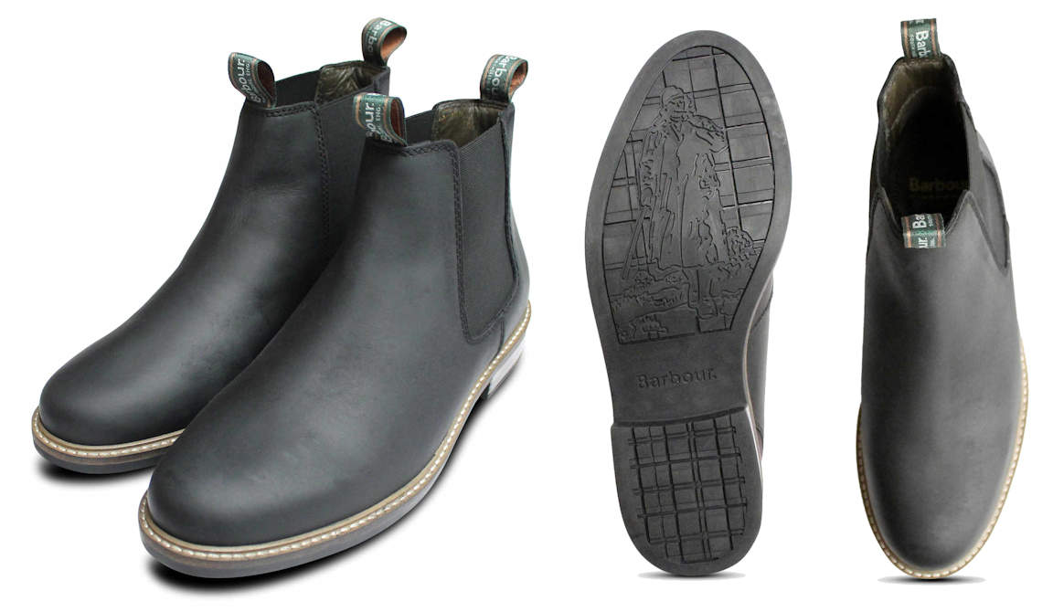 Barbour Matt Black Leather Farsley Chelsea Boot